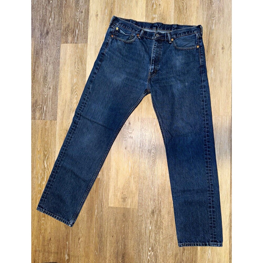 Levi's 505 Men's Blue Dark Wash Straight Fit Mid Rise Jeans 38x34 SKU-#27